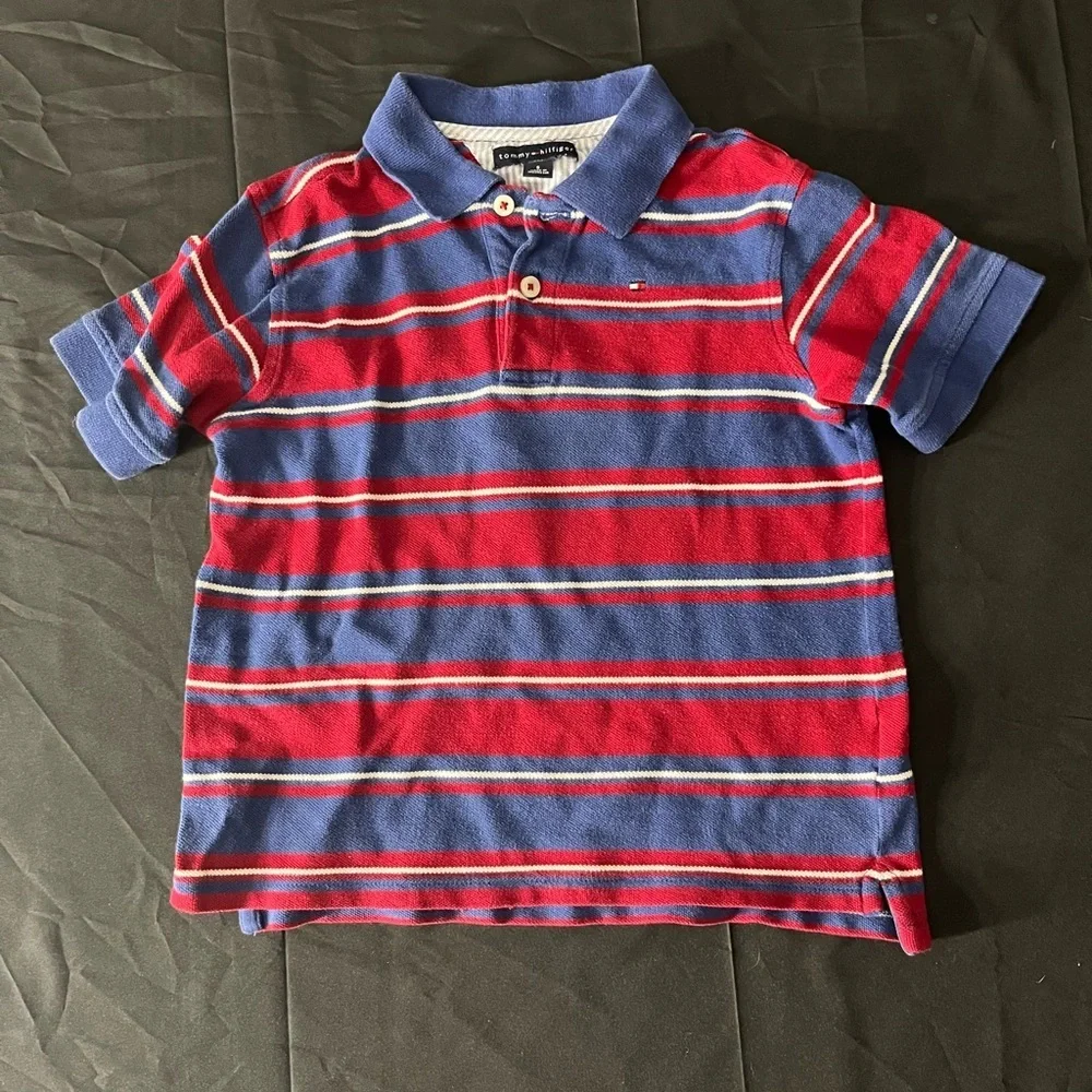 Tommy Hilfiger Kids Polo Shirt - Red and Blue Stripes